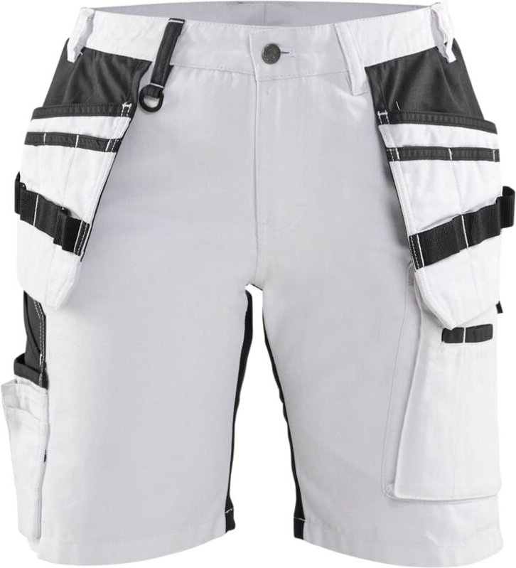 Arbeitsshorts für Maler mit Stretch für Damen 7171 - Weiß/Schwarz XL - DE(48) - ES(C46) - Standards