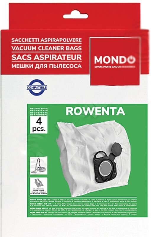 Ersatzteil - sos Accessoire Boîte de 4 sacs pour Aspirateur Rowenta ZR200520 - Rowenta tefal, moulinex