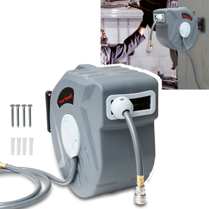 Wolketon Schlauchtrommel Automatik 20M Wasserschlauchaufroller Schlauchaufroller Gartenschlauchaufroller Wasserschlauch ...