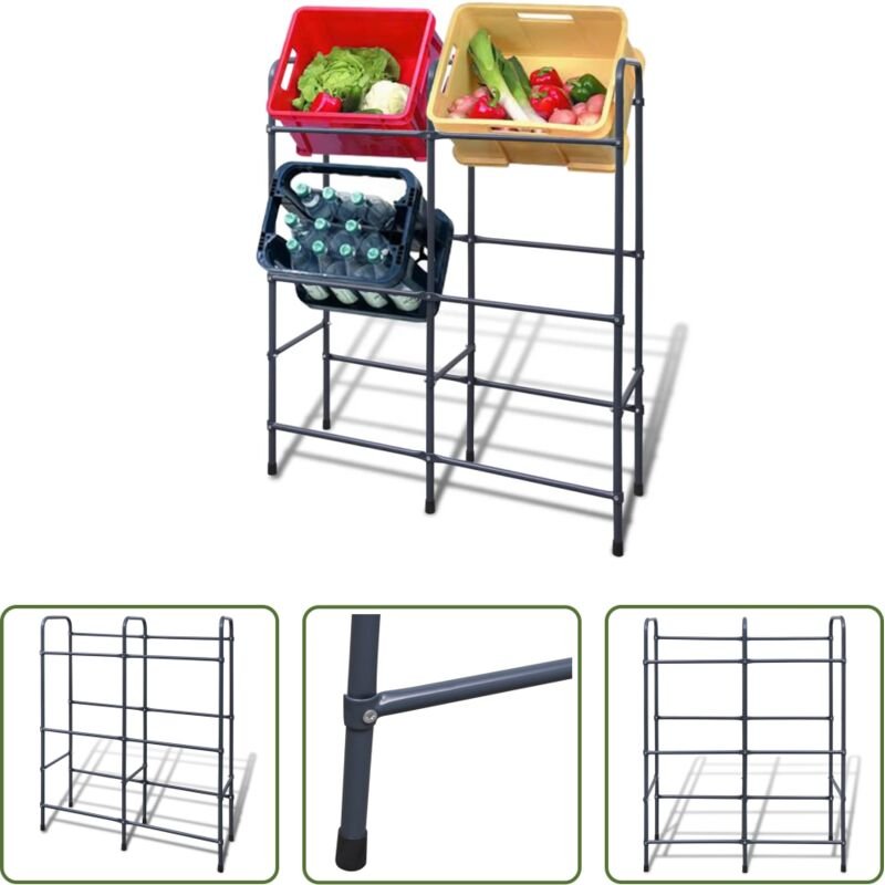 vidaXL Kisten aufbewahren - Stahlregal für 6 Kisten