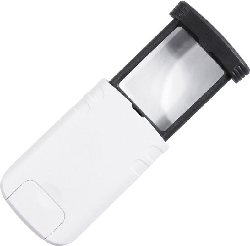 asphärische LED-beleuchtete Lupe mit schützender Schiebeabdeckung