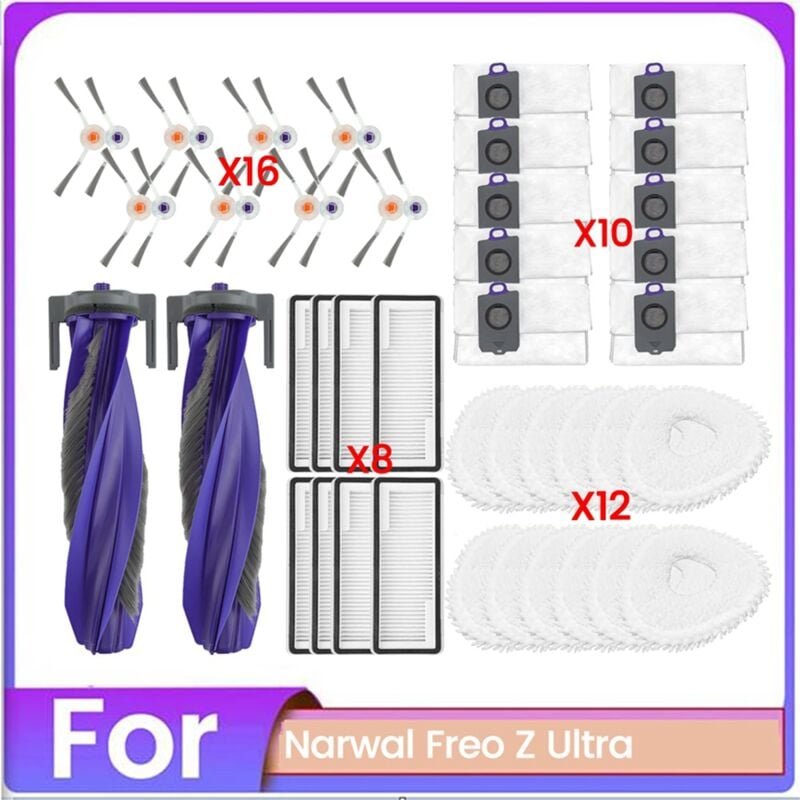 48-teiliges Staubsaugerbürsten-Staubbeutelfilterset für Freo z Ultra