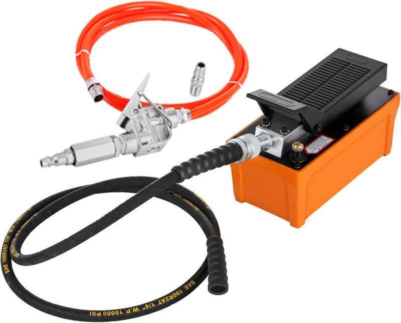 Mophorn - 10000 psi Hydraulische Luftfußpumpe mit Schlauch, fußbetriebene hydraulische Wagenheberpumpe für Ram-Zylinder,...