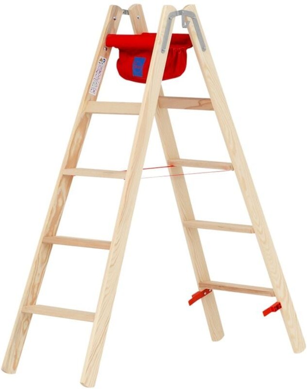 Holz-Stufenstehleiter Leiter beidseitig begehbar Leiter 7149910 - Hymer