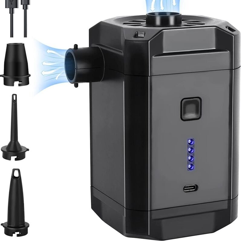 Elektrische Luftpumpe, Inflator-Deflator, 5200 mAh, aufblasbarer Matratzen-Inflator mit schnellem Aufblasen/Entleeren, 2...