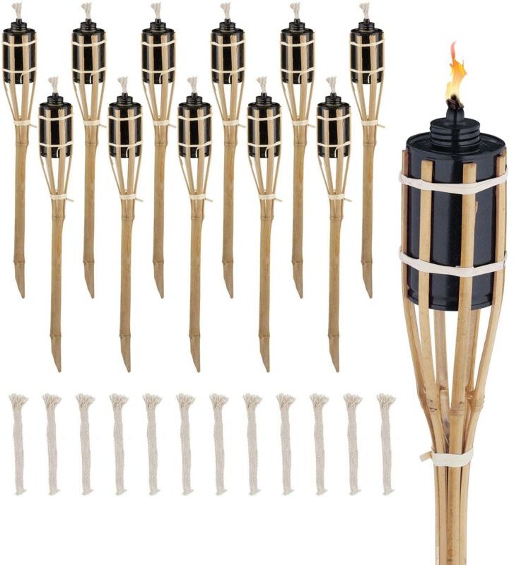 12er Set Gartenfackeln 50cm