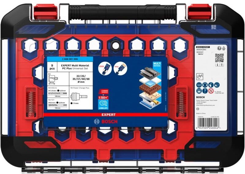 Bosch EXPERT Lochsäge Multi Material Power Change Plus, 22/25/35/51/60/68x60 mm, 9-tlg.