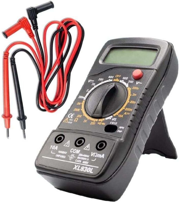 Professionelles Digitalmultimeter Kat. III 1000 V 2000 Counts – Spannungsprüfer, AC/DC-Prüfer, Transistorprüfer, Strompr...