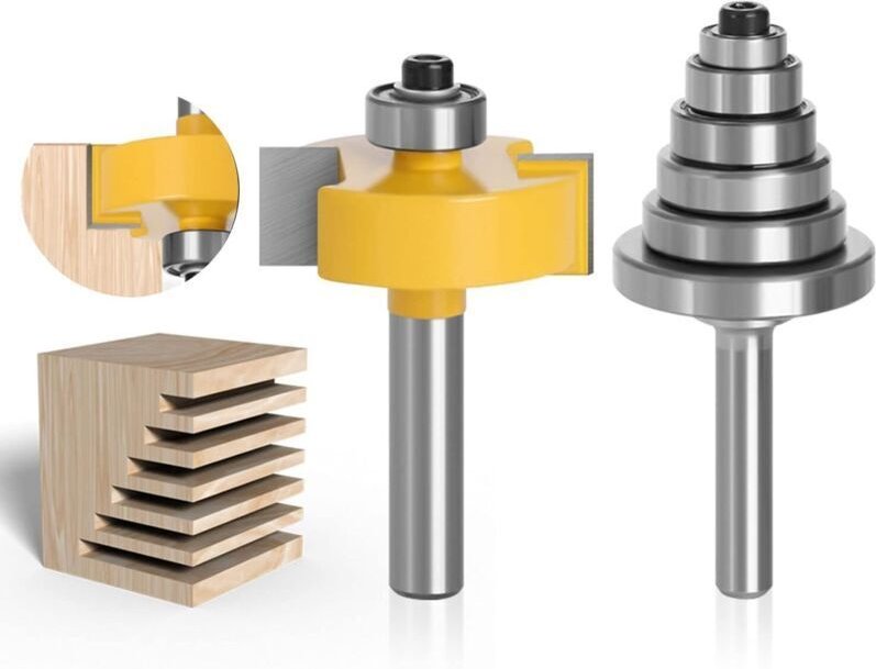 Nutfräser für Holz, Nutfräser für Oberfräsen, Falzfräser mit Schaft und 6 Kugellagern für verschiedene Frästiefen: 1/8",...