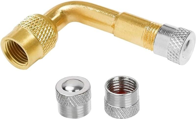 90 Grad Ventilverlängerung, Verlängerung Kupfer Ventiladapter Winkel Ventilverlängerung Autoventil Reifenventilverlänger...