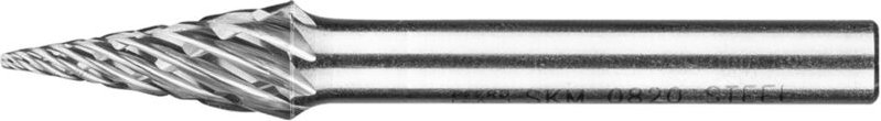 PFERD TOOLS Hartmetall Hochleistungsfrässtift STEEL Spitzkegel SKM Ø 08x20mm Schaft-Ø 6 mm für Stahl