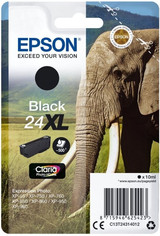 Epson tintenpatrone 24xl schwarz - tinte mit hoher kapazitat fur scharfe ausdrucke