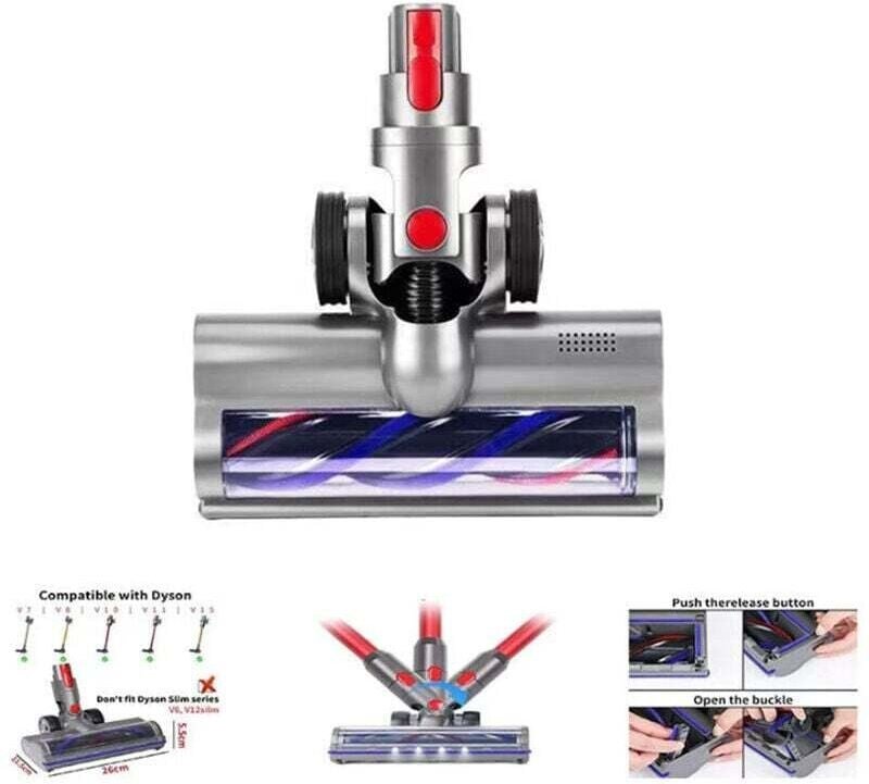 Bürste kompatibel mit Dyson V7 V8 V10 V11 V15, Direct Drive Turbo Bürstenkopf,