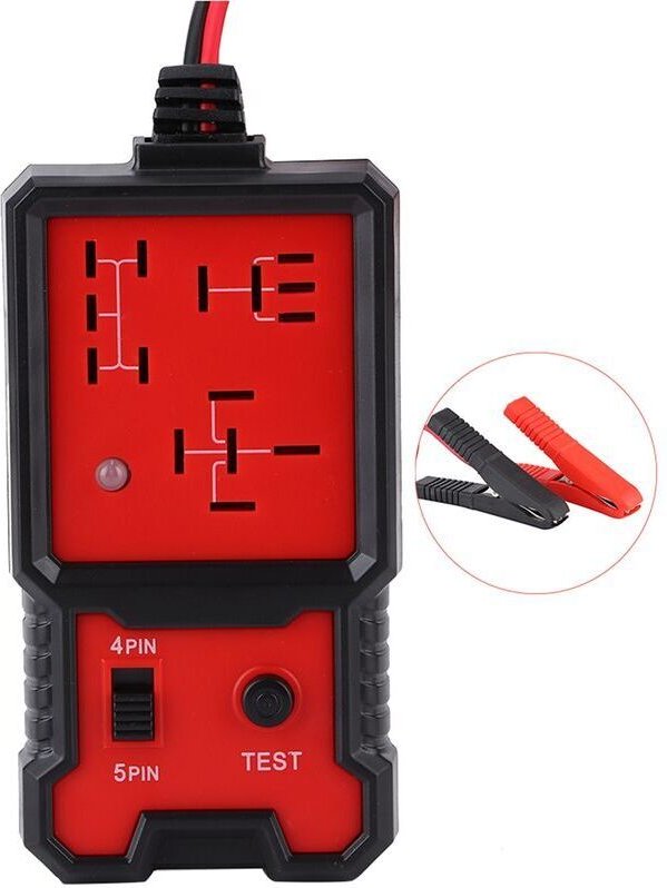 Tragbarer 12V-Kfz-Relais-Tester mit 4-Pin- auf 5-Pin-Anschluss, LED-Anzeige, Diagnosewerkzeug für die Autoreparatur