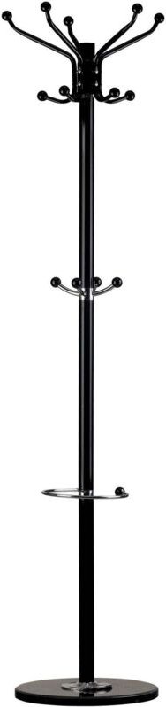 Standgarderobe mit 14 Kleiderhaken, schwarzes Metall, von ModernHome