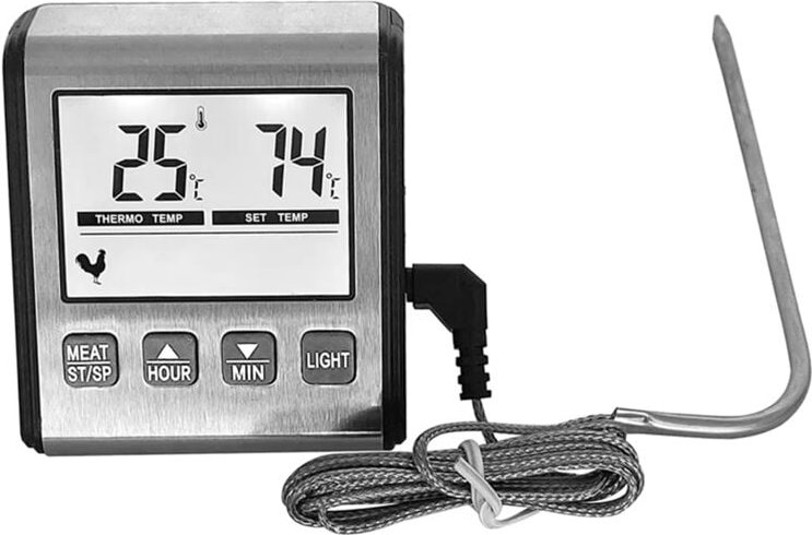 TP710 Digitales Lebensmittelthermometer, Temperaturmessgerät mit Timer-Funktion, Fleischsonde, elektronische Küchengerät...
