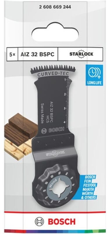 Bosch Tauchsägeblatt AIZ 32 BSPC Holz, Starlock, 32 x 50 mm, 5-tlg.
