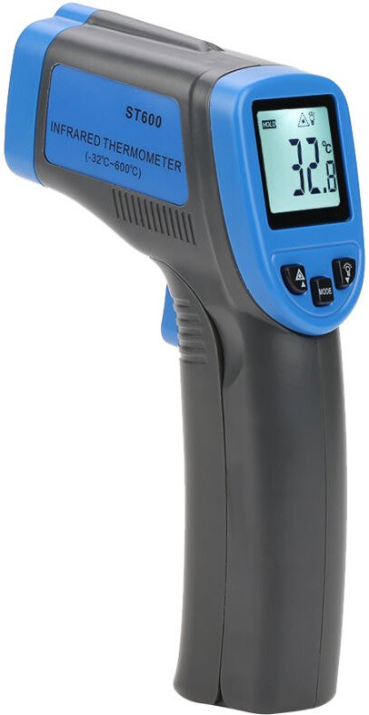 ST600 Handliches berührungsloses digitales LCD-Thermometer mit Infrarot-Laser-Temperaturmessgerät (-32-600℃)