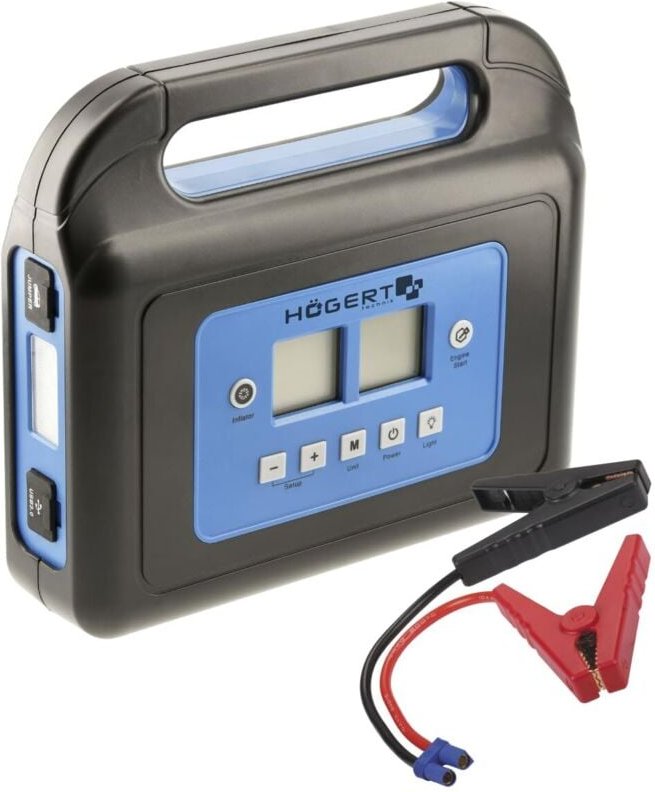 Högert Technik - Gerät de starter 400 a mit Kompressor Starter batterie de auto Booster Starter Powerbank Kompressor int...
