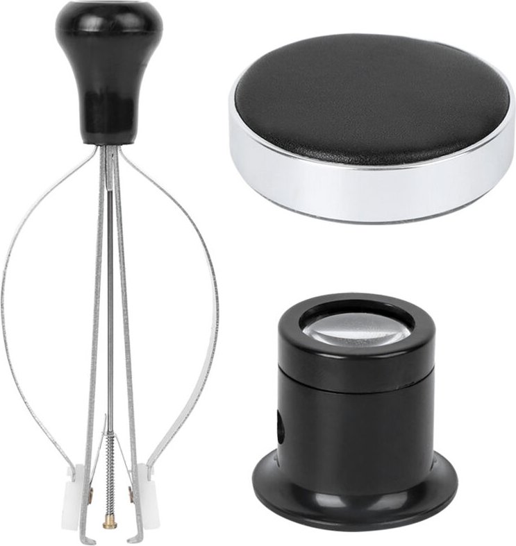 Fafeicy Uhrenreparaturset mit Zeigerzange, Lupe und Lederpolstern