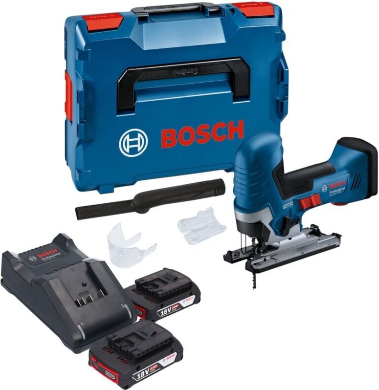 Bosch GST 18V-125 S Professional Akku Stichsäge 18 V 125 mm Brushless + 2x Akku 2,0 Ah + Ladegerät + L-Boxx