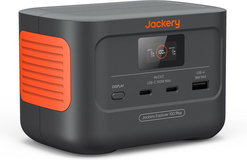 Jackery Explorer 100 Plus, 99 Wh Tragbare Powerstation mit LiFePO4 Akku mit 128 W Ausgang, handtellergroßer Back-up-Akku...