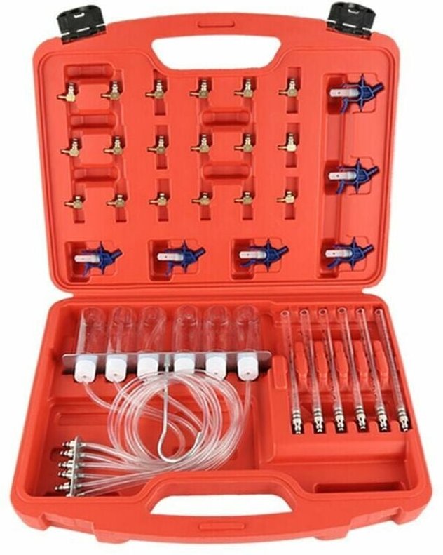 ZVD-Leckage Tester Diagnose Kit Common Rail Diesel Kraftstoff Injektor Tester 24 Adapter