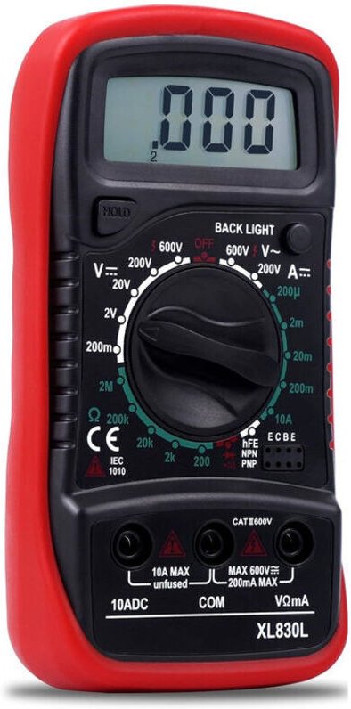 Tragbares Digitalmultimeter, misst Wechsel- und Gleichspannung, Ohm, Gleichstrom, Widerstand, Durchgang usw. Batterie ni...