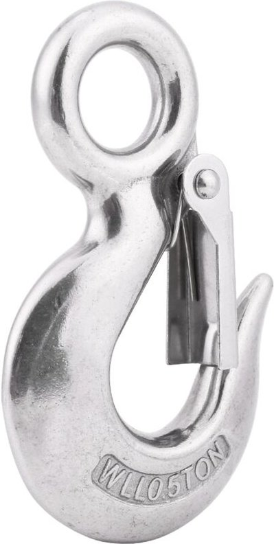 Aramox Rundösen-Karabinerhaken, Rundkarabinerhaken, Edelstahl-Karabinerhaken mit echtem drehbarem Rundösenclip (90 mm/0,...