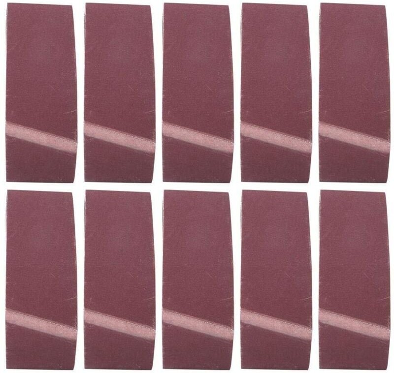 10 Stück Schleifbänder 75 x 457 mm, Körnung: Schleifen, Aluminiumoxid, Holzbearbeitung, Metallpolieren für Bandschleifer...