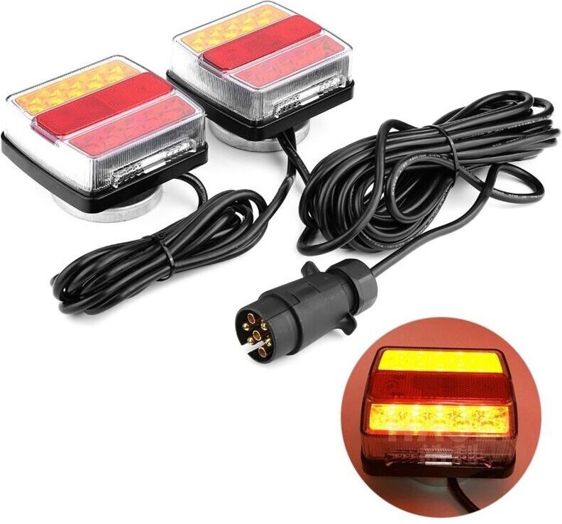 Paar magnetische 12V LED-Sicherheitsleuchten für Anhänger, LKW, Auto usw.