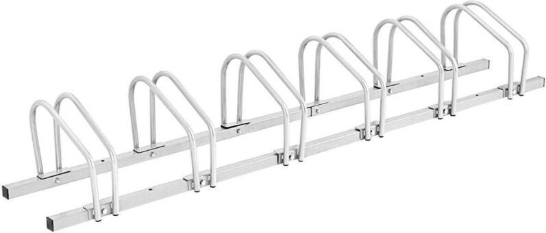 Northix - Fahrradstander fur 6 rader mehrfachstander stahl bodenstander aufstellstander silber