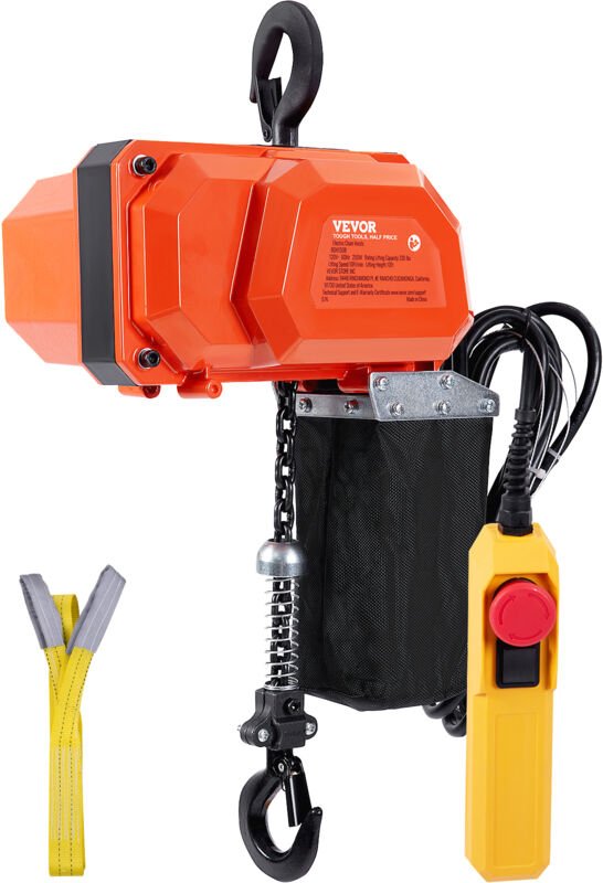 Elektrischer Kettenzug,150 kg Tragkraft, 3 m Hubhöhe, Geschwindigkeit 2,3 m/min, 230 V,einphasiger Brückenkran mit G80-K...