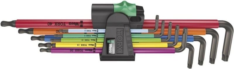 967/9 tx xl Multicolour 1 Winkelschlüsselsatz, lang, 9-teilig - Wera