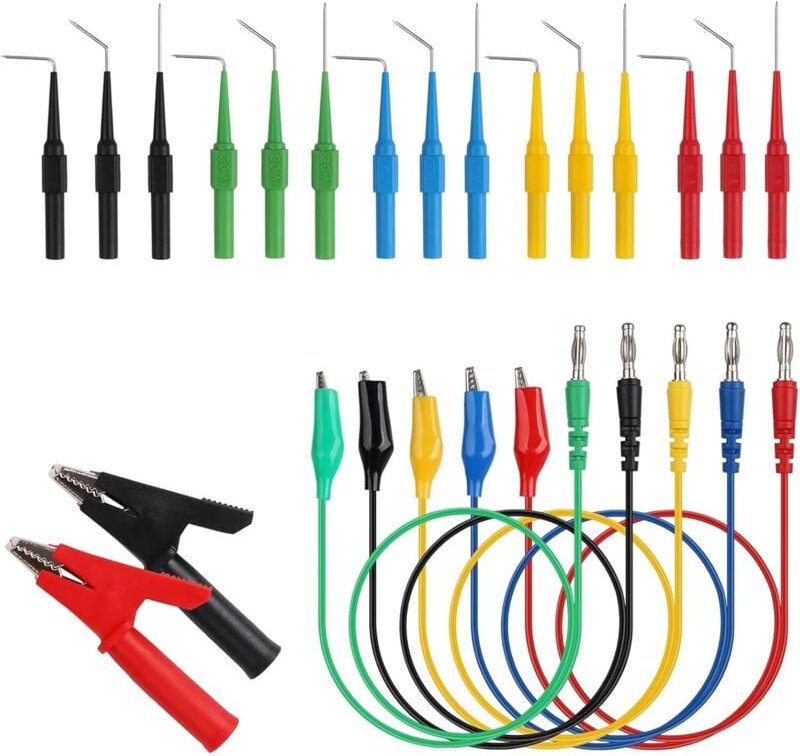 Bluedeer - 22 Stk Rückensonden Kit, 15 Stück 30V Hinterer Sondenstift mit 3 Konfigurationen, 5 Stück 4mm Bananenstecker ...