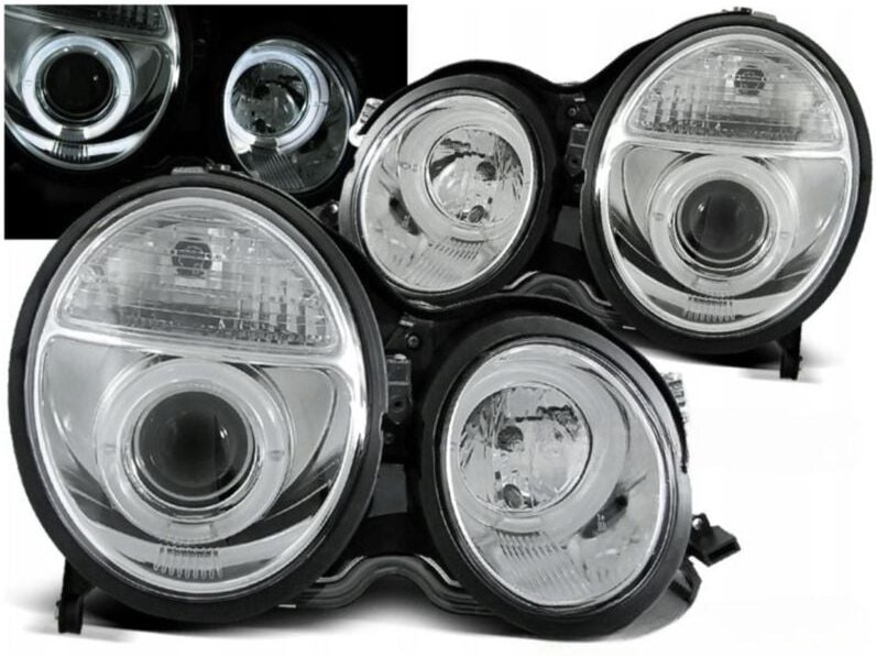 Neu Scheinwerfer Lampen Für MERCEDES E KLASSE W210 Von 1999 Zu 2002 LED RINGE