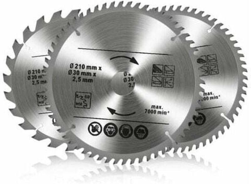 Set mit 3 Kreissägeblättern aus Wolframkarbid, 24 Zähne, 48 Zähne, 60 Zähne, TCT-Sägeblätter für Holz, Metall und Alumin...