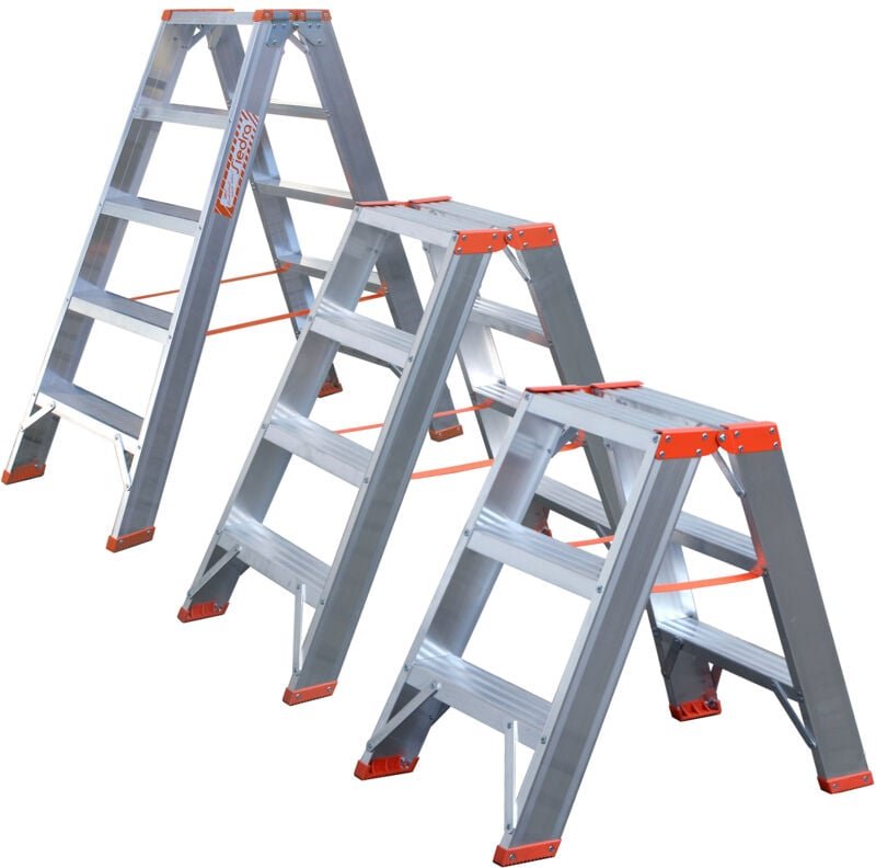 Siedra Stufenstehleiter 200 mit Vollwandprofilverstärkung 2x6 Stufen