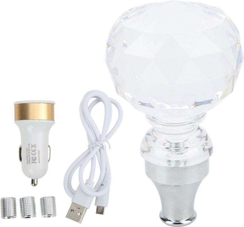 FOREHILL Universeller, farbenfroher LED-Schaltknauf aus Acryl mit Kristallkugel, komfortabler Griff, für manuelle Schalt...