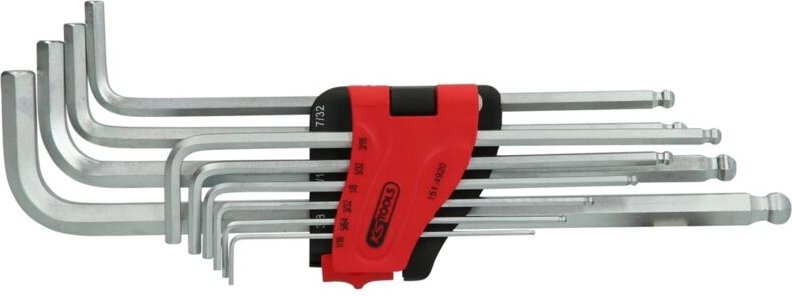 Ks Tools Kugelkopf-Innensechskant-Winkelstiftschlüssel-Satz,XL,10-tlg, Zoll - 151.4920
