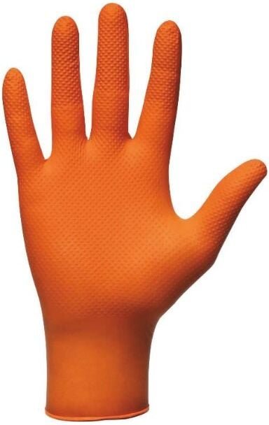 Nitril-Einmalhandschuhe beidseitig tragbar 240mm 0,26mm orange L(9) - Box mit 50 St. MERCATOR - 65149