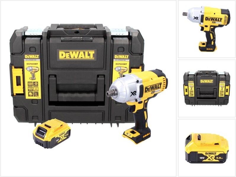 DeWalt DCF 899 NT Akku Schlagschrauber 18 V 950 Nm 1/2" Brushless + 1x Akku 5,0 Ah + TSTAK - ohne Ladegerät