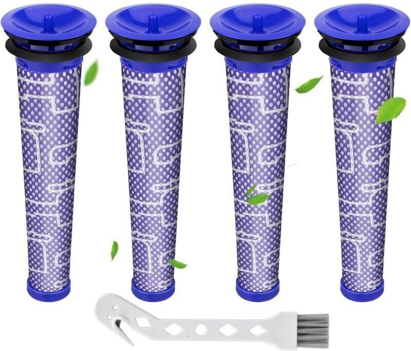 4er-Pack Ersatzfilter für Dyson DC58, DC59, V6, V7 und V8 Staubsauger – Waschbarer Filterkopf für Dyson Staubsauger – 4 ...