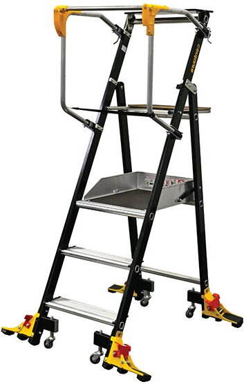 Centaure - Mobile Stehleiter Inox 3 Stufen - Maximale Arbeitshöhe 2.69m - 614933