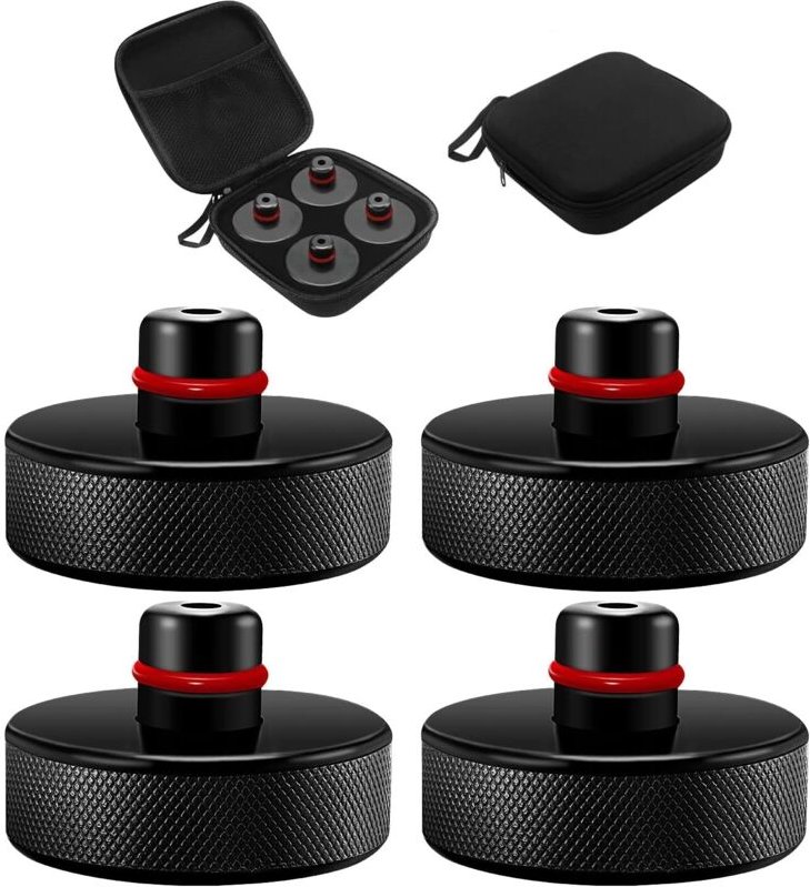 Ahlsen - 4-teiliger Wagenheber-Auflageblock, kompatibel mit Tesla Model 3/Y/S/X, Gummi-Hebepolster mit Aufbewahrungskoff...