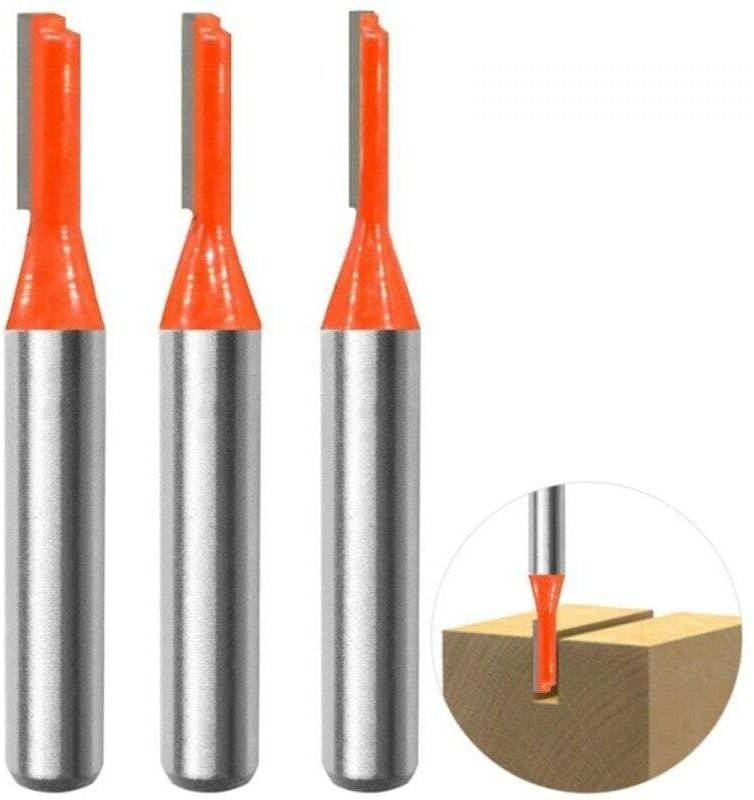 3-teiliges Set gerader Fräser mit 8-mm-Schaft, Nutfräser, Holzbearbeitungswerkzeuge, 3-mm-, 4-mm- und 5-mm-Fräser für Ho...