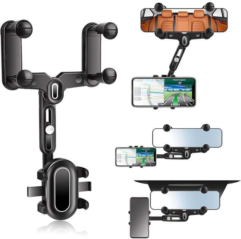 Handyhalterung für den Rückspiegel, verstellbare Navigationshalterung, universelle, um 360° drehbare und einziehbare Han...