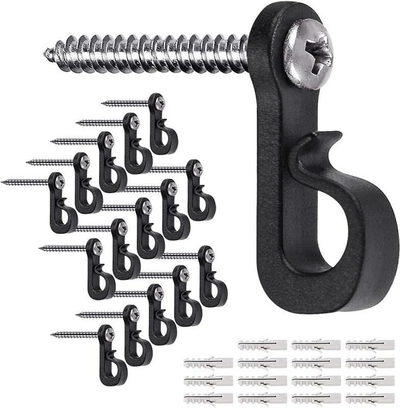 Set mit 20 Haken für Weihnachtslichter inklusive Schrauben, für den Innen- und Außenbereich