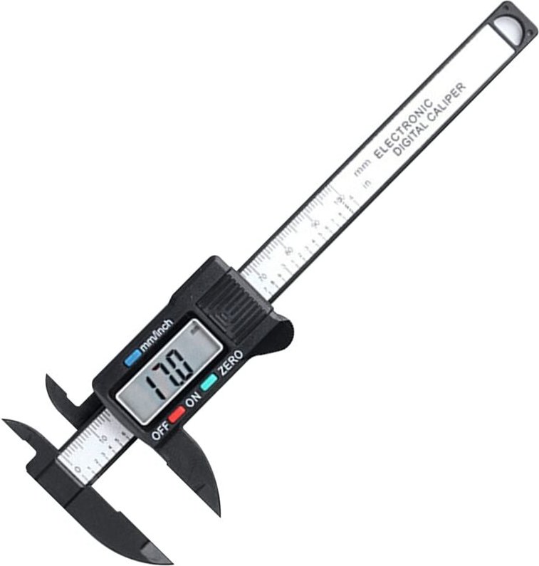 Digitaler Messschieber, 150 mm Kohlefaser-Messschieber mit klarem LCD-Display und Batterie-Backup, professioneller Messs...