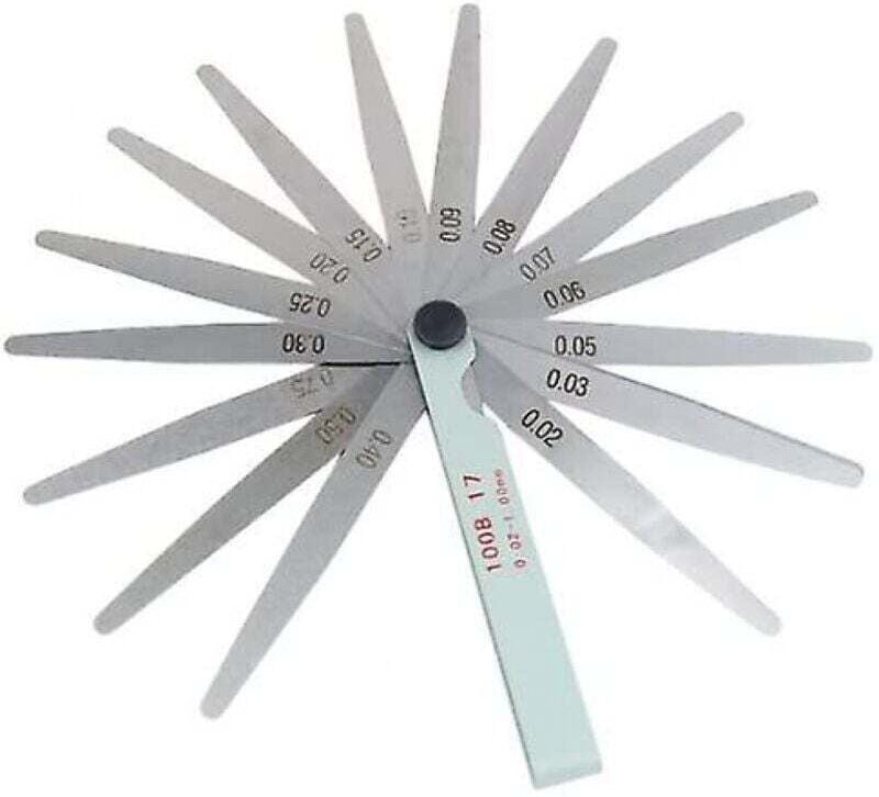17-blättriges metrisches Stahldickenmessgerät zur Messung des Zündkerzenabstands (0,02-1,0 mm)